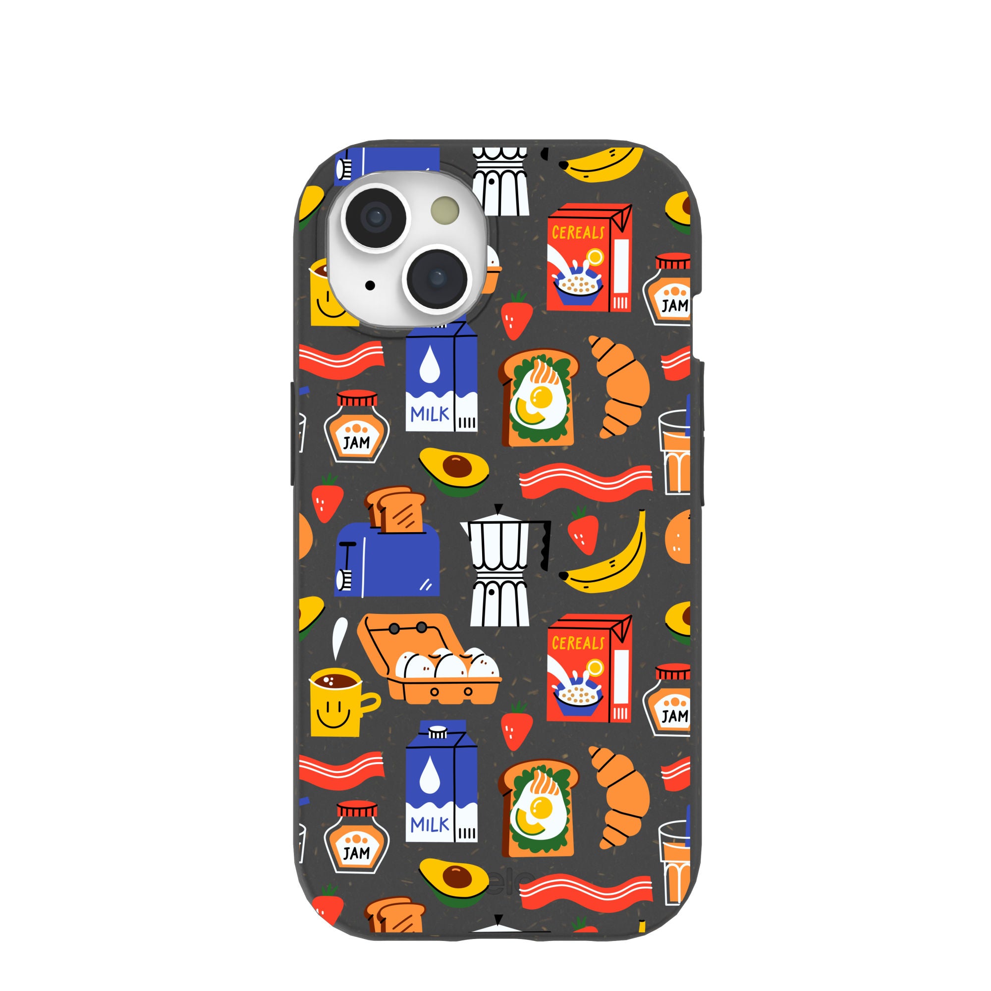 Premium Black Breakfast Time iPhone 15 Case - Slim Protective Cover with Shock Absorption for Daily Use, Work & Travel