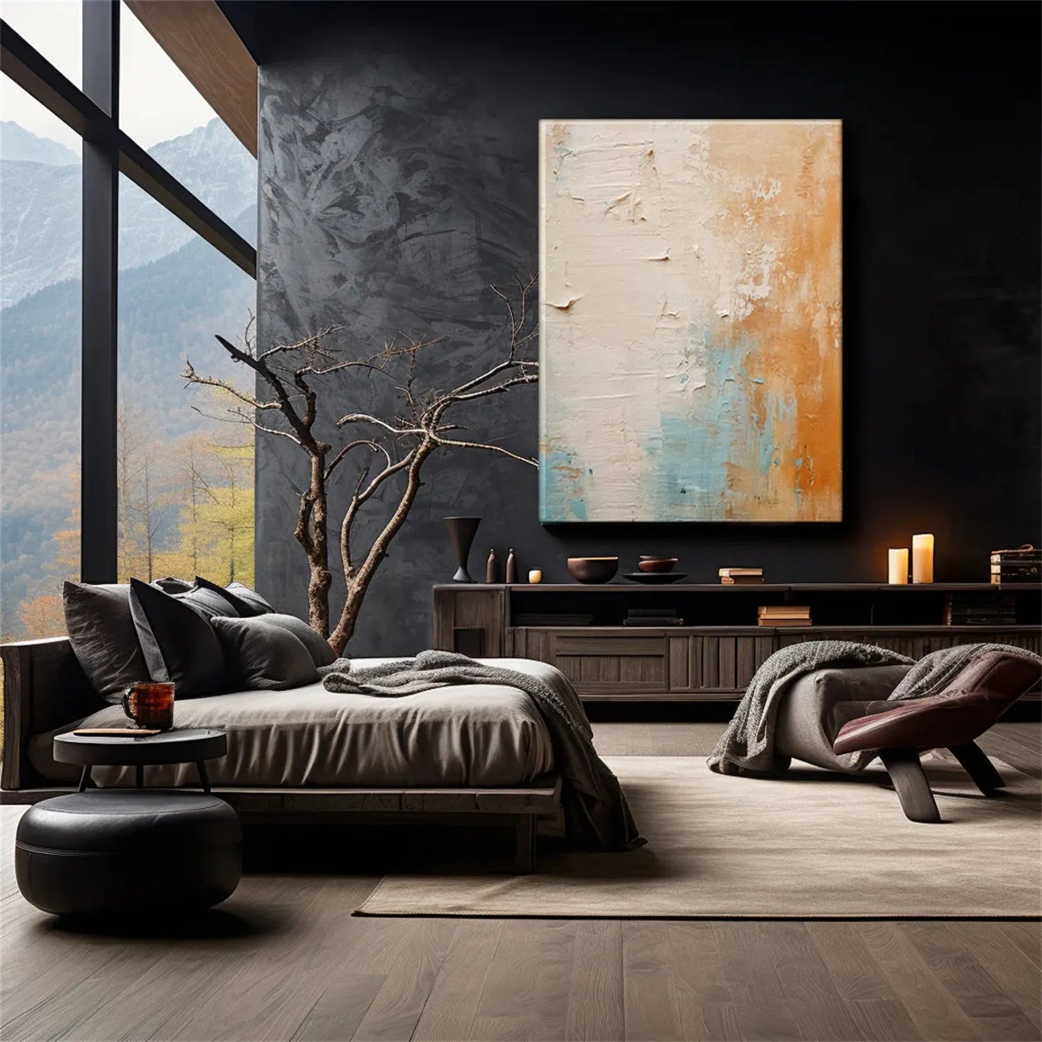 Abstract Painting #AB 162 - Modern Wall Art for Living Room, Bedroom & Office Decor | Unique Handmade Canvas Artwork