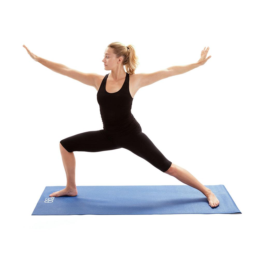66Fit Non-Slip Yoga Mat with Carry Bag - Premium Blue Exercise Mat for Home & Studio Workouts, Pilates, Meditation & Fitness Training