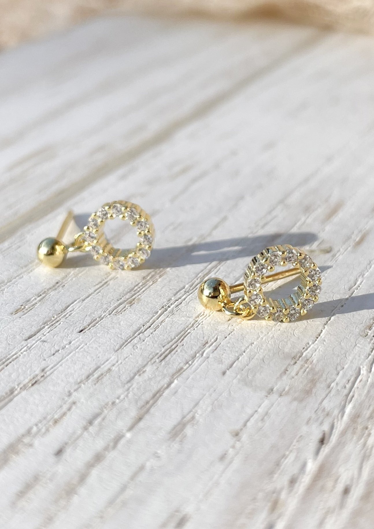 EVA Gold Stud Earrings for Women - 14K Gold Plated Hypoallergenic Earrings - Minimalist Stud Earrings for Everyday Wear, Gift, Party & Work