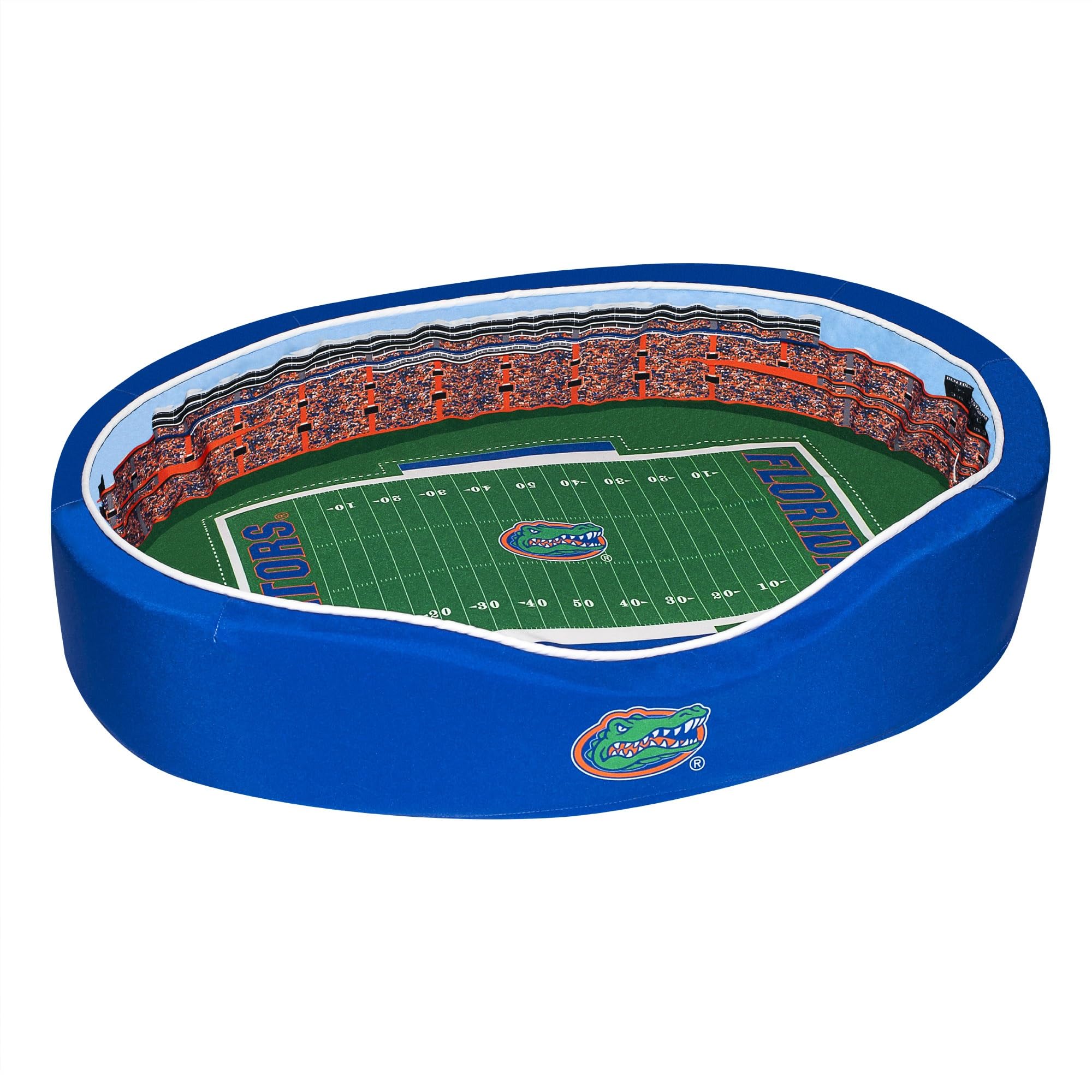 StadiumSpot Oval Dog Bed for Large Dogs - Comfortable & Durable Pet Bed with Removable Washable Cover - Perfect for Home, Crate & Travel Use (Wisconsin Design, Large Size)