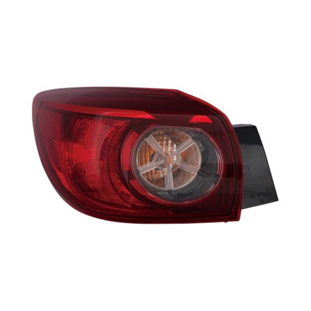 2014-2018 Mazda 3 Driver Side Outer Tail Light - CAPA Certified Clear Replacement for Hatchback Models (MA2804115, BHP151160C, BLD951160) | Perfect for Night Driving Safety & Car Customization