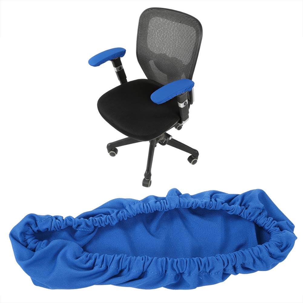 1 Pair Stretchable Office Chair Arm Covers - Soft Polyester Elastic Armrest Protectors for Desk & Computer Chairs (Blue) | Washable & Durable for Home Office & Workspace Comfort