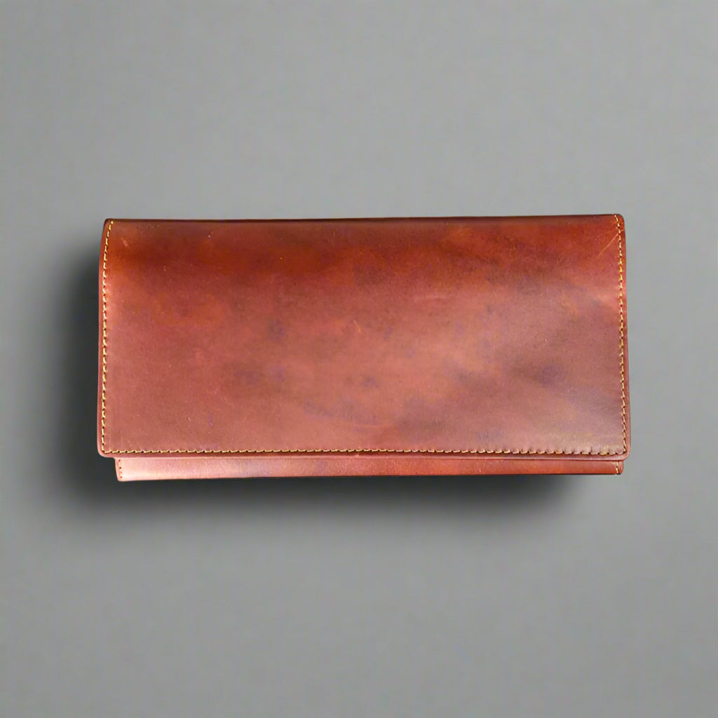 Women's Genuine Cow Leather Flap Wallet - RFID Blocking, Slim & Stylish for Everyday Use - Perfect for Travel, Shopping & Business