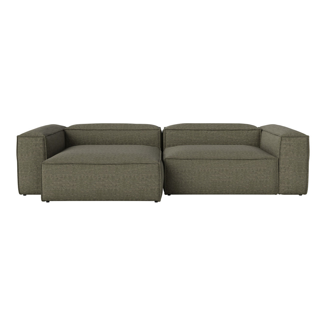 Cosima 2-Seater Sofa with Chaise Lounge - Modern Fabric Sectional Couch for Small Spaces, Living Room & Apartment Furniture (Gray) - Perfect for Relaxing, Entertaining & Small Space Living