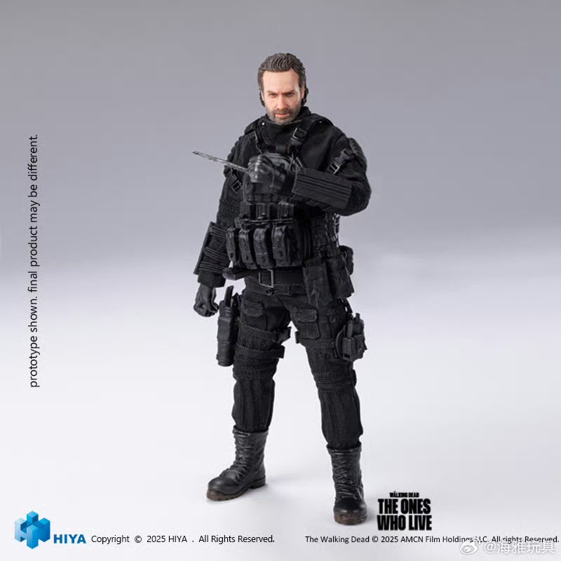 HIYA 16CM 1/12 Scale The Walking Dead: The Ones Who Lived Rick Grimes Action Figure - Highly Detailed Collectible Toy for Display & Role Play Scenes