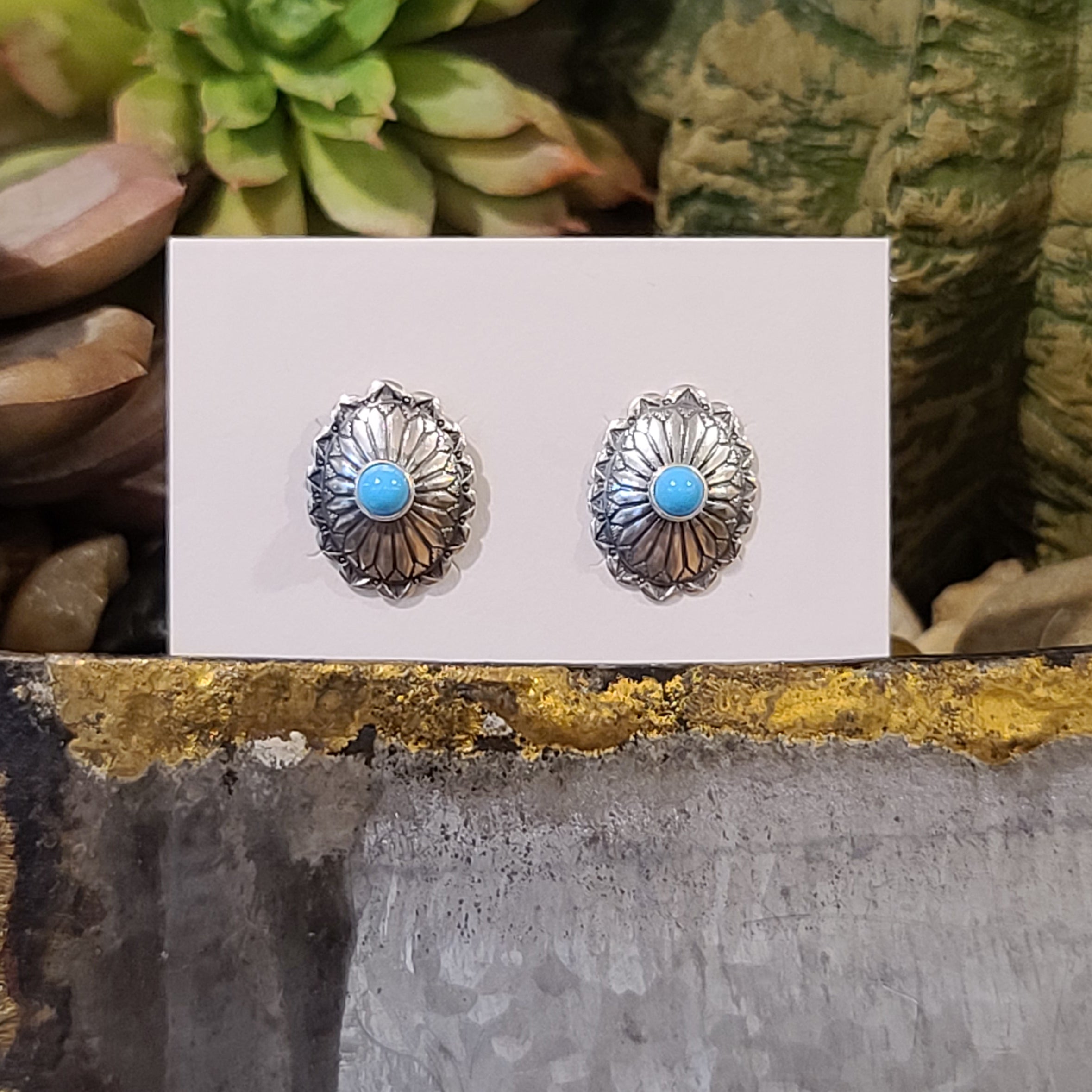 Indian Touch of Gallup D Yazzitinyovalstud IT75 E - Authentic Native American Jewelry for Women & Men | Perfect for Festivals, Weddings & Cultural Events
