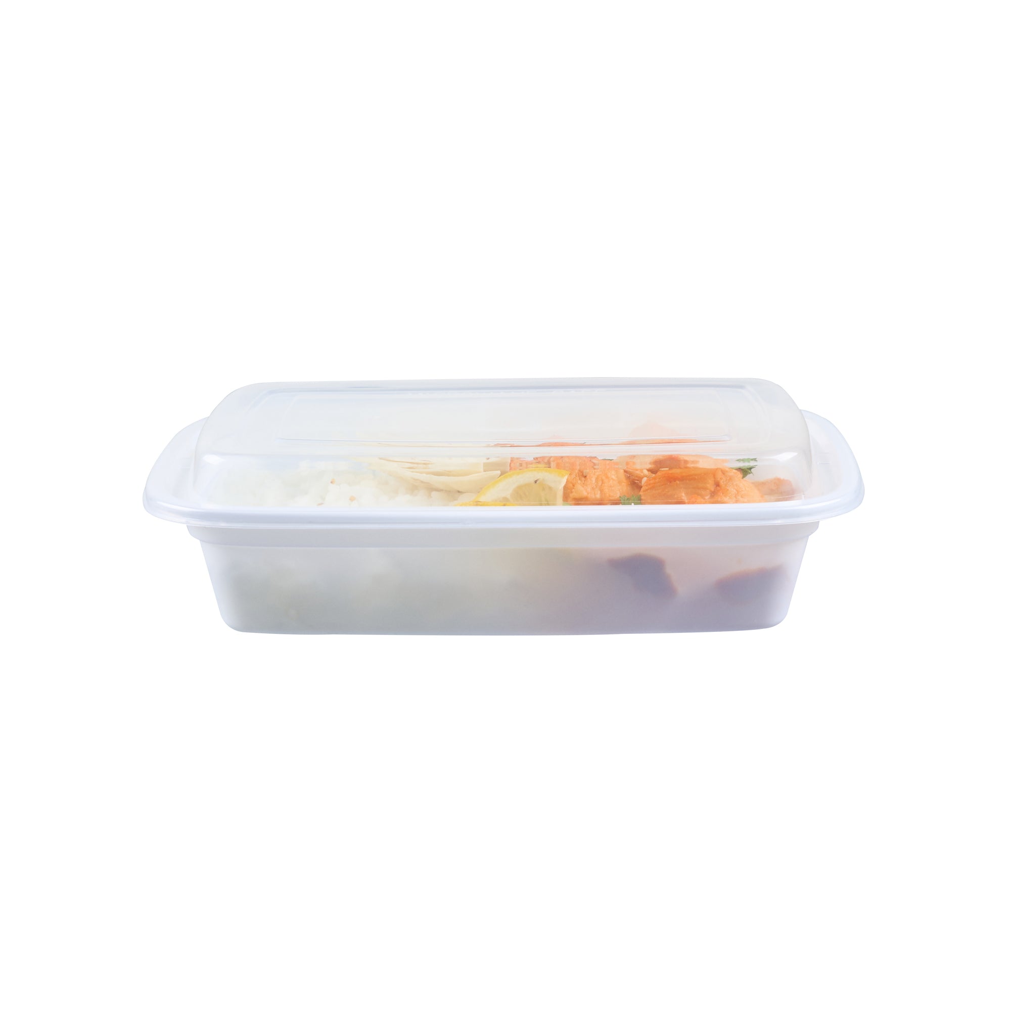 24 oz Rectangle White Plastic To Go Containers with Clear Lids - 50 Pack, Microwave Safe Food Storage (8