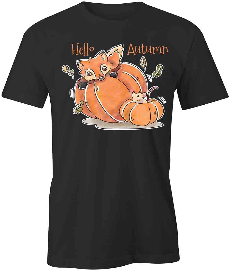 Hello Autumn Graphic T-Shirt for Women & Men | Soft Cotton Printed Tee with Fall Design | Perfect for Halloween, Thanksgiving & Cozy Season Outfits