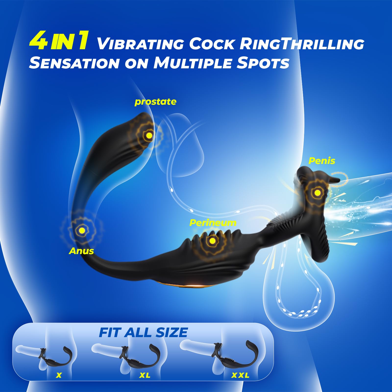**7-Speed Vibrating Cock Ring with Remote Control - Rechargeable Male Sex Toy for Couples, Prostate Massager & Anal Vibrator - Enhance Intimacy & Pleasure in Bedroom & Adult Play**