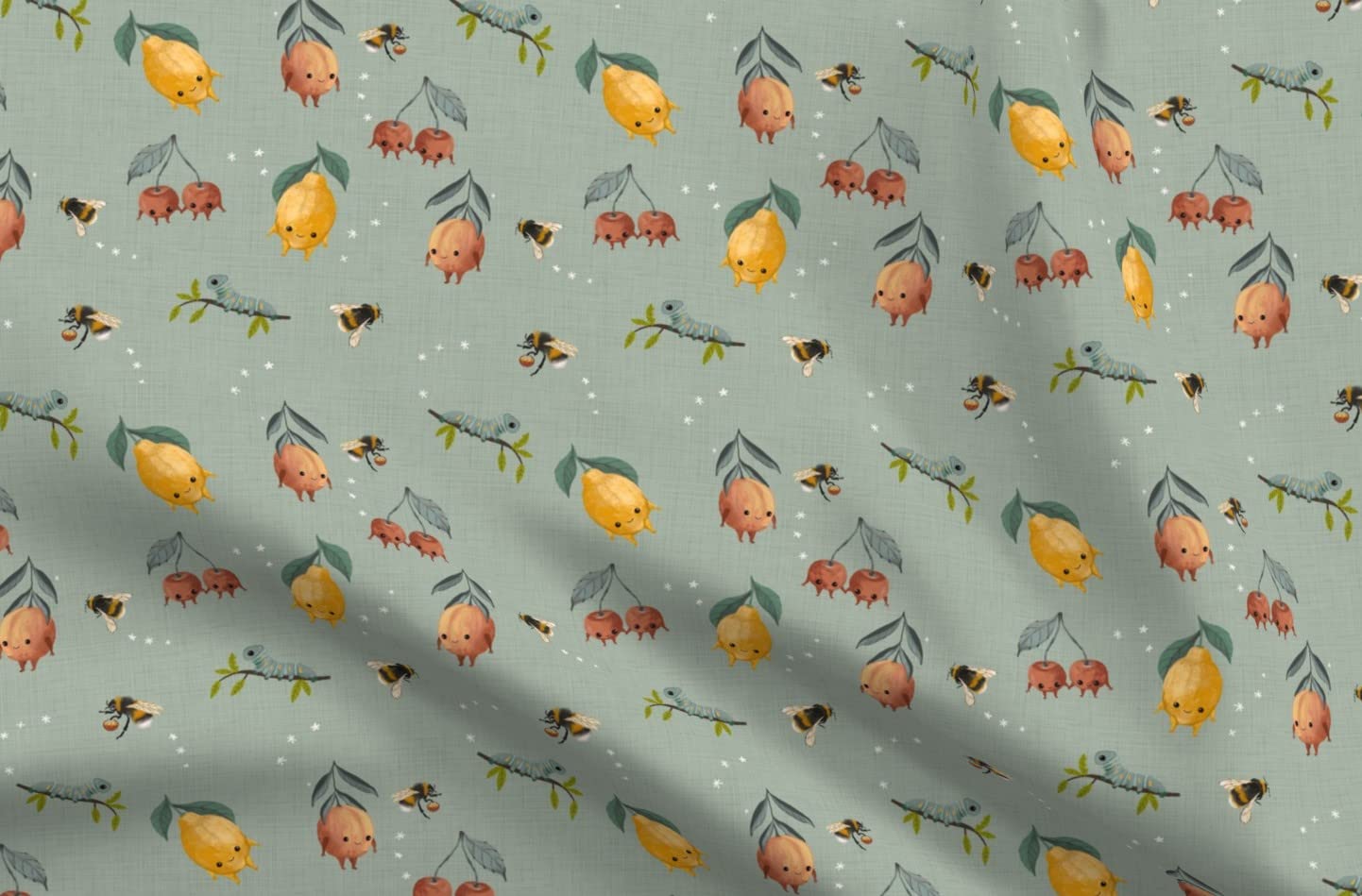 Magic Garden Blue Printed Satin Fabric Fat Quarter - Premium Sewing Material for Apparel, Lining, Fashion, Blankets & Home Decor - Perfect for DIY Crafts, Quilting & Upholstery Projects