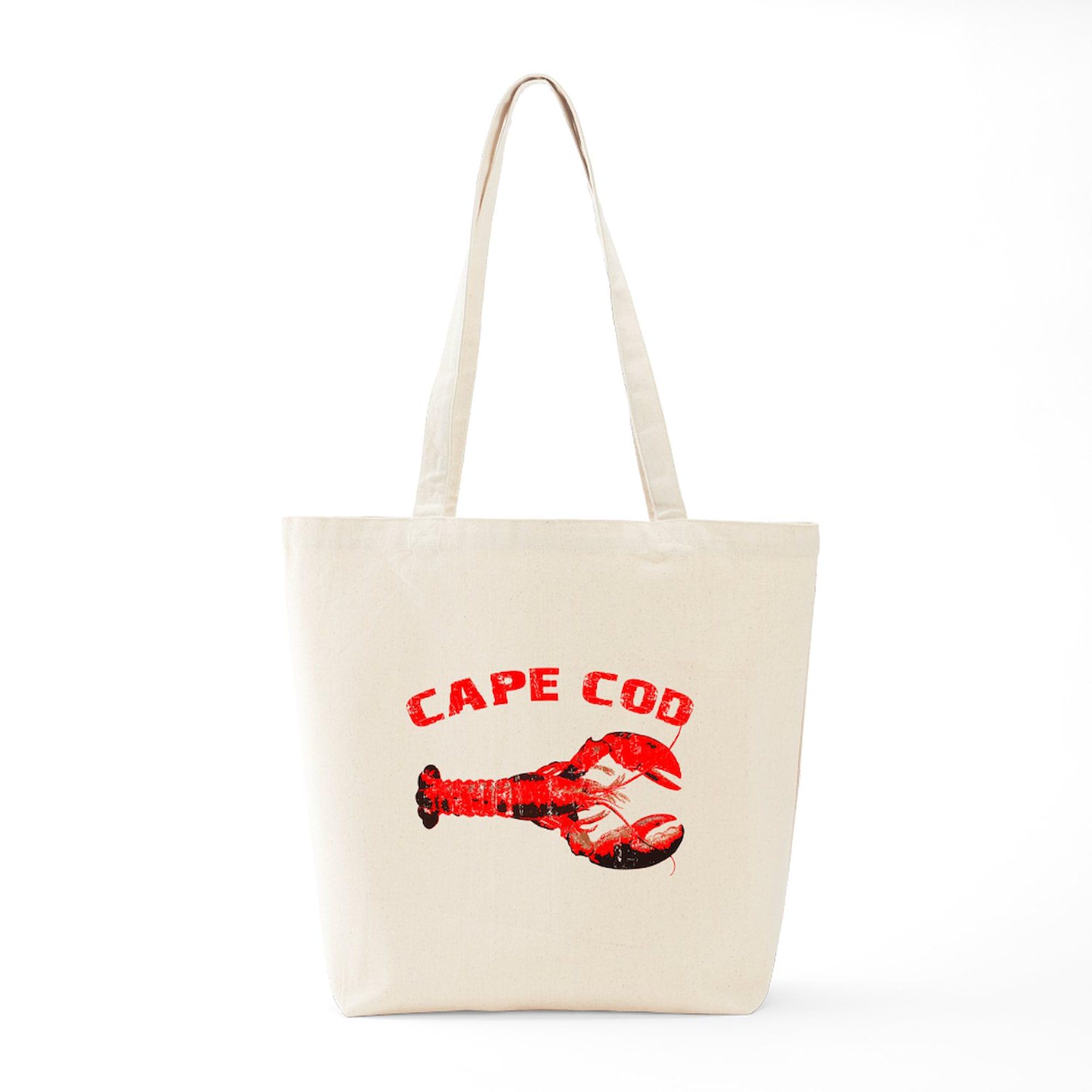 Cape Cod Lobster Canvas Tote Bag - Natural Reusable Grocery Shopping Bag for Beach, Market & Daily Use