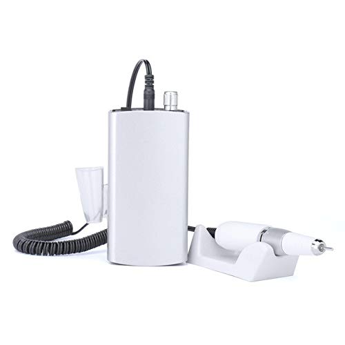 18W 30000RPM Rechargeable Electric Nail Drill Machine - Professional Manicure Pedicure Kit for Acrylic Nails, Nail Art & Salon Use - Silver | Portable Nail File Drill for Home & Professional Use