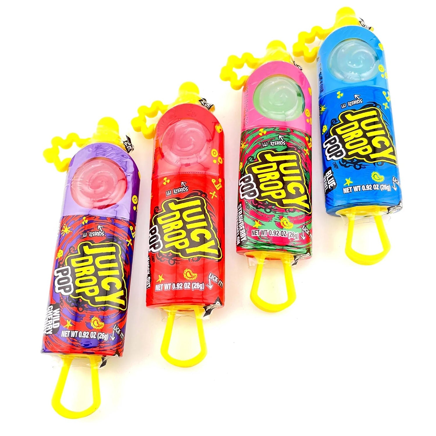 Bazooka Juicy Drop Pop - 18ct Box of Assorted Flavors | Fun Candy for Parties, Halloween Treats & Office Snacks