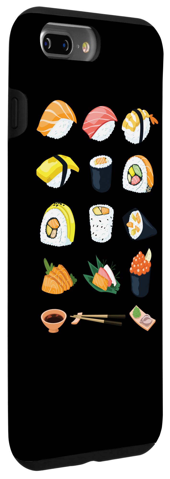 Premium Japanese Sushi Design iPhone 7 Plus/8 Plus Phone Case - Salmon & Tuna Roll Themed Protective Cover for Food Lovers & Anime Fans - Perfect for Daily Use, Cosplay, and Gift Giving