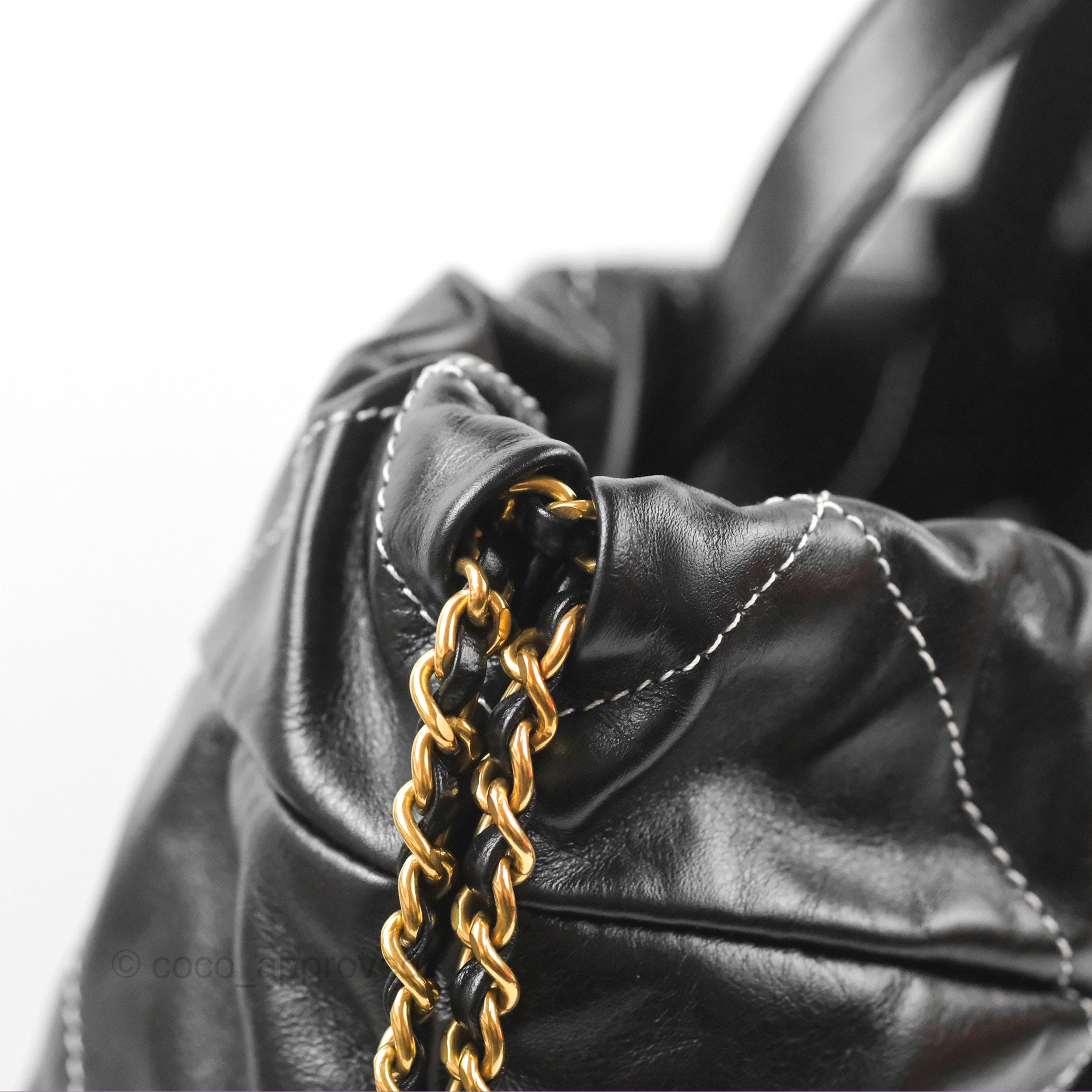 Chanel 22 Medium Shiny Calfskin Quilted Backpack Black | Luxury Designer Backpack for Women | Perfect for Work, Travel & Everyday Use