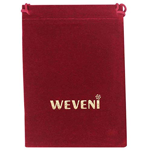 WEVENI Acrylic Easter Egg Basket Bunny Hare Jewelry Set - Rabbit Earrings & Necklace Pendant Gift for Women (Red) | Easter Party, Spring Festival, Birthday Gift, Mother's Day Present