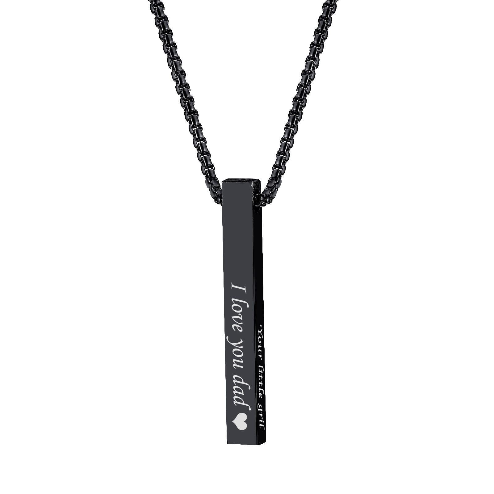 Personalized Bar Necklace - Custom Name 3D Pendant with Adjustable Stainless Steel Chain, Unique Gift for Women & Men | Perfect for Anniversaries, Birthdays & Everyday Wear