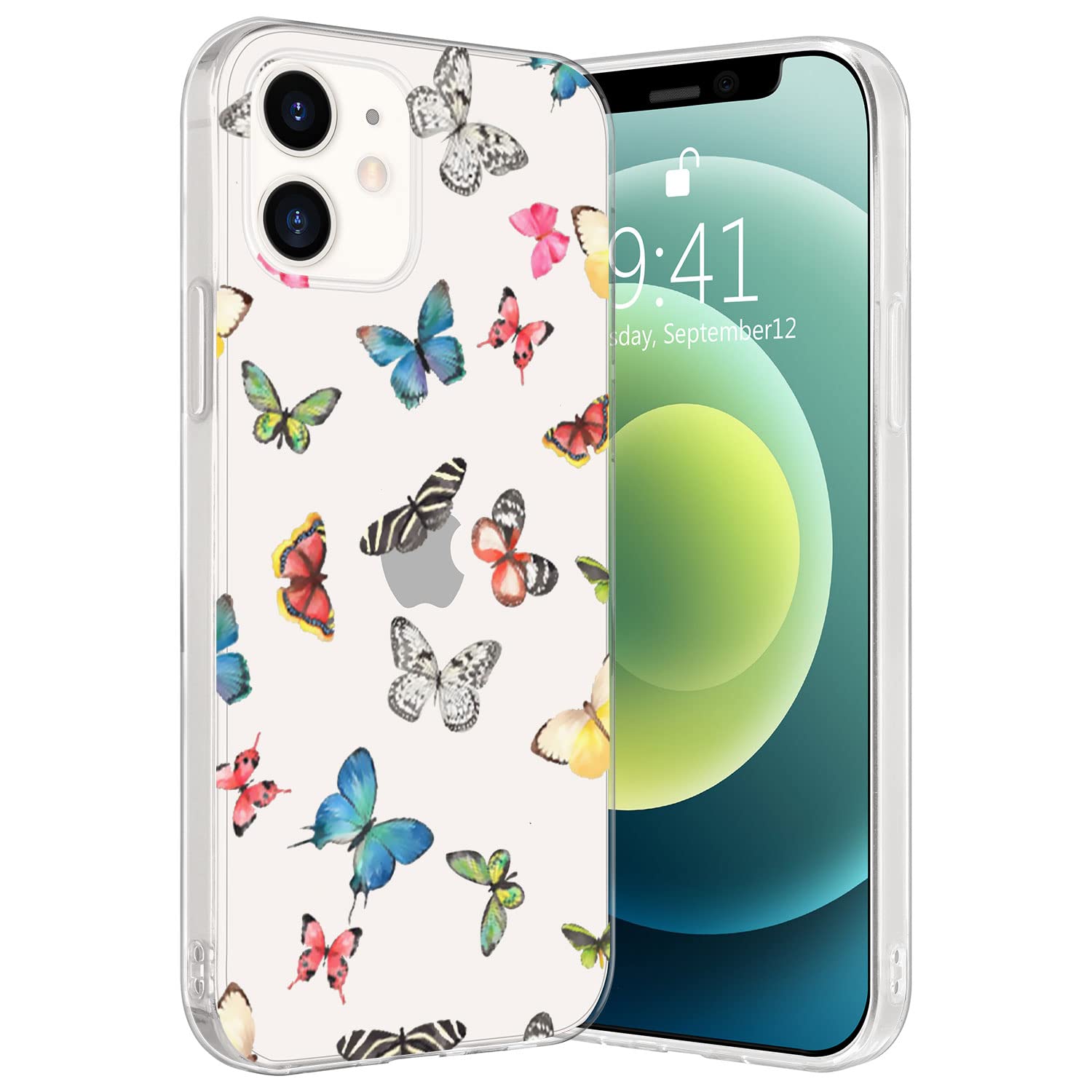 Cute Clear Soft TPU Shockproof Phone Case for iPhone 6s/6 Plus - Ultra Slim Anti-Fall Protection Cover with Colorful Butterfly Design | Perfect for Girls, Women & Teens - Ideal for Everyday Use, Work & School