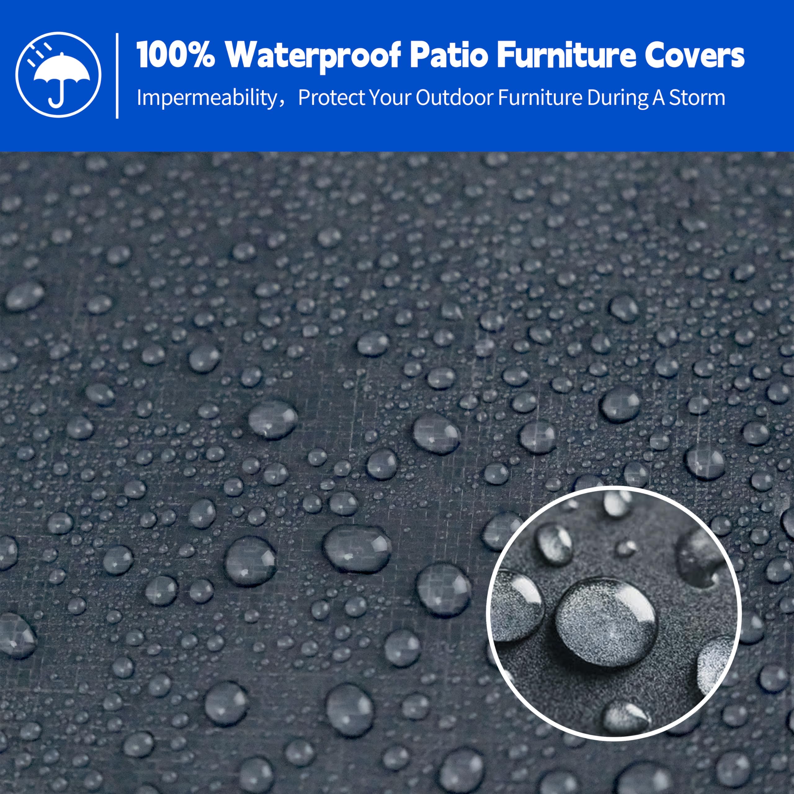 Waterproof Patio Furniture Covers Set - 4pc Sofa, Chairs & Table Cover for Outdoor Use