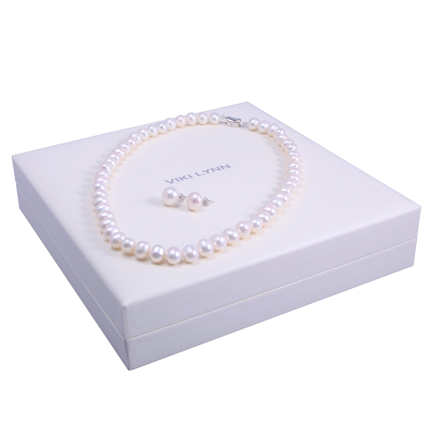 VIKI LYNN Freshwater Cultured Pearl Necklace - Elegant & Timeless Jewelry for Women, Perfect for Weddings, Parties & Special Occasions