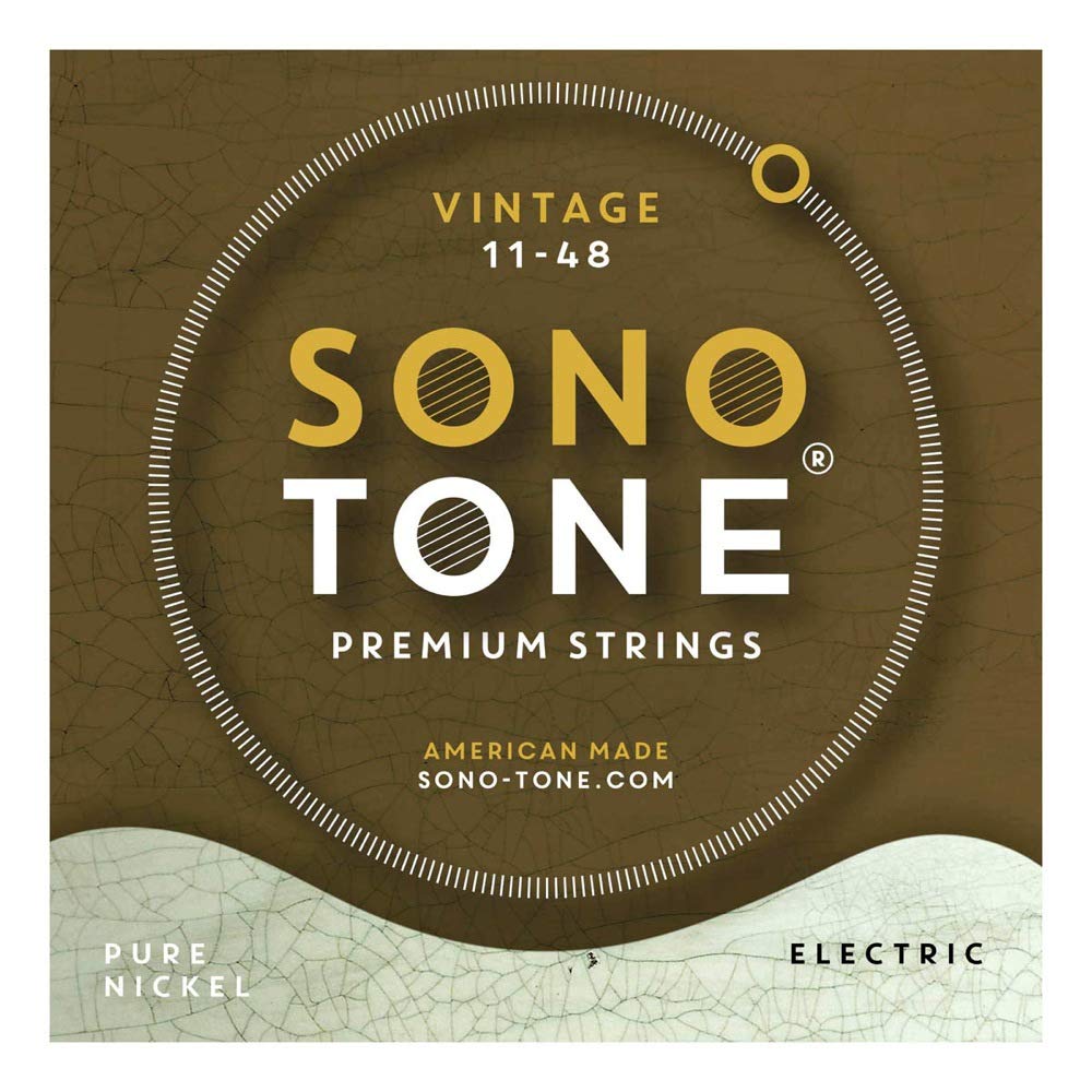 SonoTone Vintage Electric Guitar Strings - 11-48 Gauge, Medium, Pure Nickel Wrap, Hand-Wound Hex Core for Warm & Authentic Tone | Made in USA | Perfect for Blues, Rock & Classic Performances