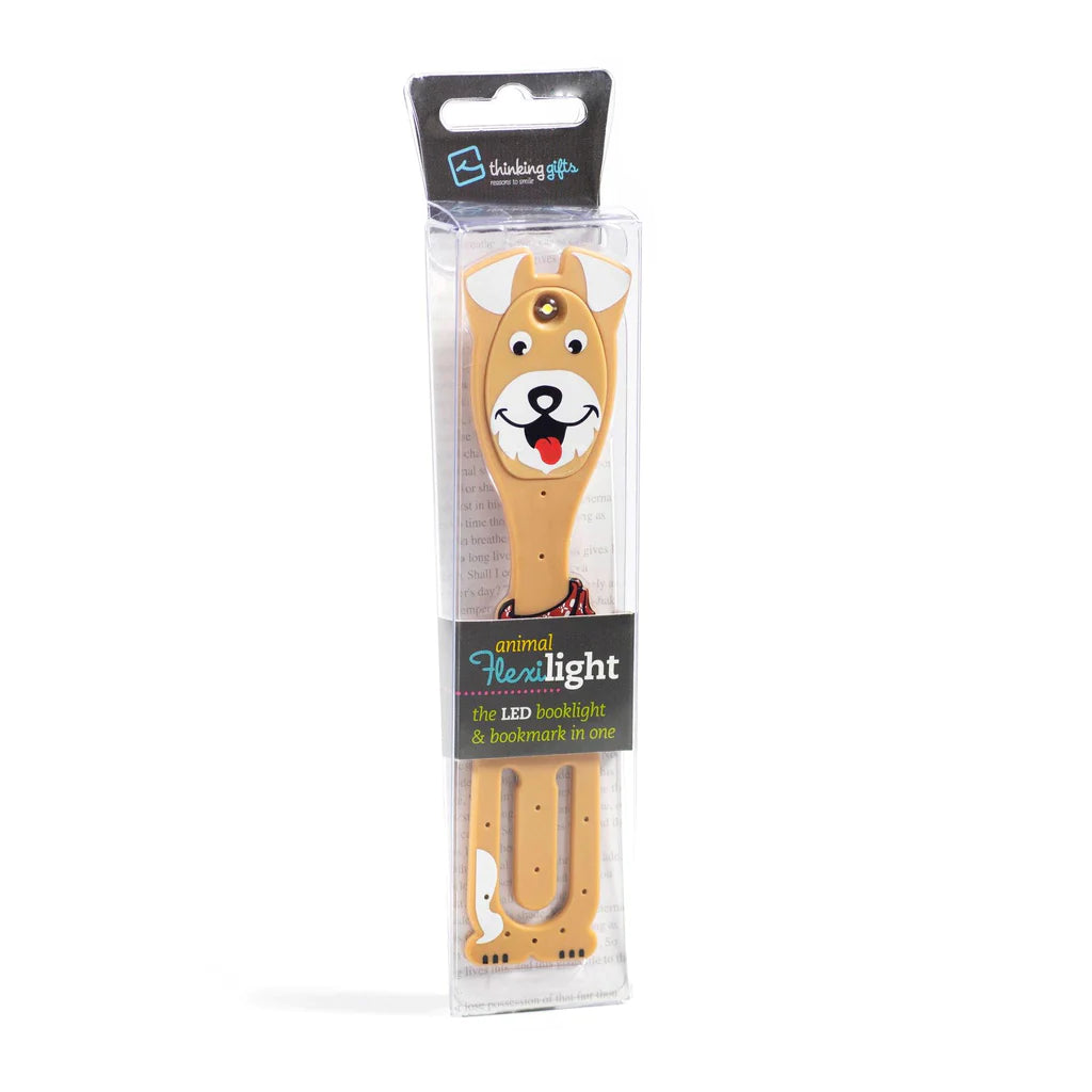 Flexilight Pals Booklight Dog - Rechargeable LED Reading Light for Kids & Adults, Perfect for Bedtime Stories, Studying & Travel - Cute Animal Night Light for Books, Kindle & Tablets