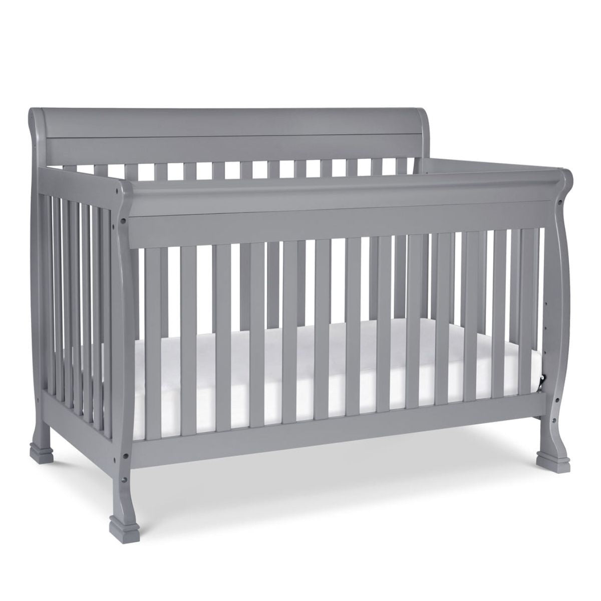 Kalani 4-in-1 Convertible Baby Crib - White Wooden Toddler Bed with Safety Rails | Nursery Furniture for Newborn to Big Kid | Perfect for Bedroom, Daycare & Guest Room