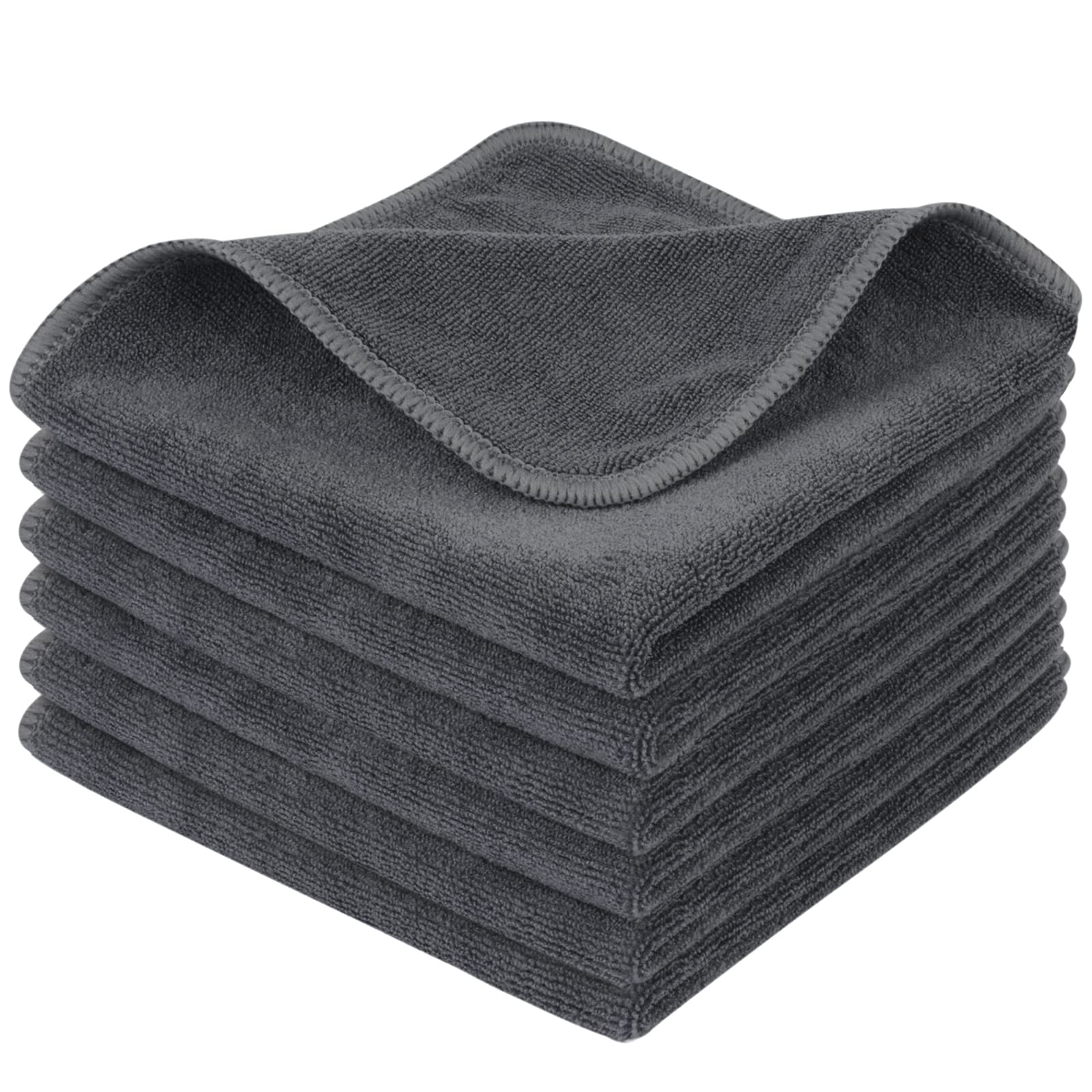 Premium Microfiber Cleaning Cloths - Ultra Absorbent, Streak-Free, Lint-Free Reusable Towels (12