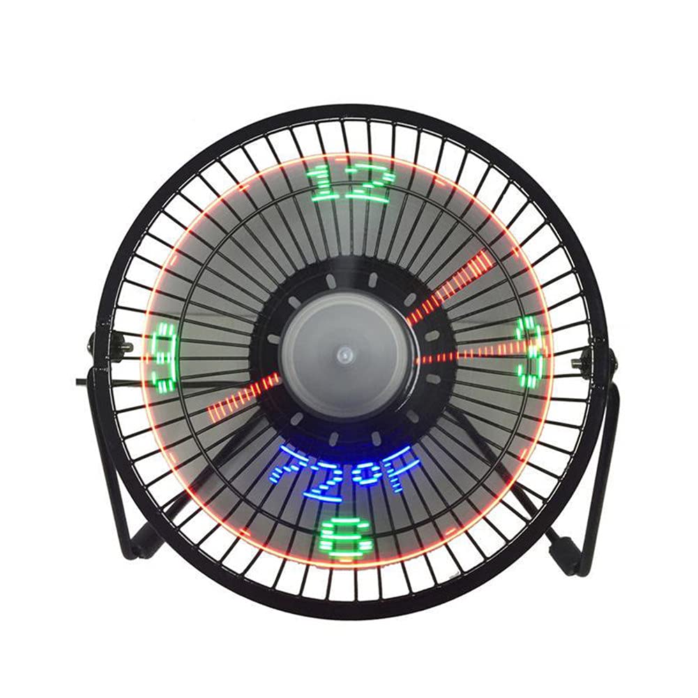 Portable USB Mini Fan with LED Clock - Rechargeable Handheld Air Conditioner, Desktop Electric Fan with Flexible Neck & Time Display - Perfect for Office, Home, Travel and Outdoor Use