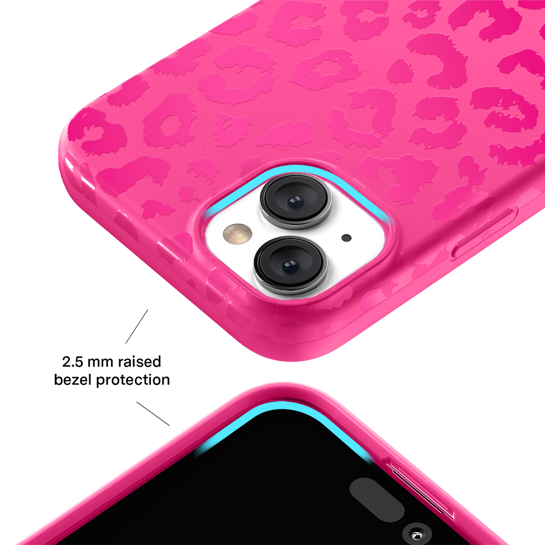Hot Pink Leopard Print iPhone Case - Trendy Protective Cover for iPhone 12/13/14/15 - Perfect for Women, Girls & Fashion Lovers (Gym, Party, Daily Use)