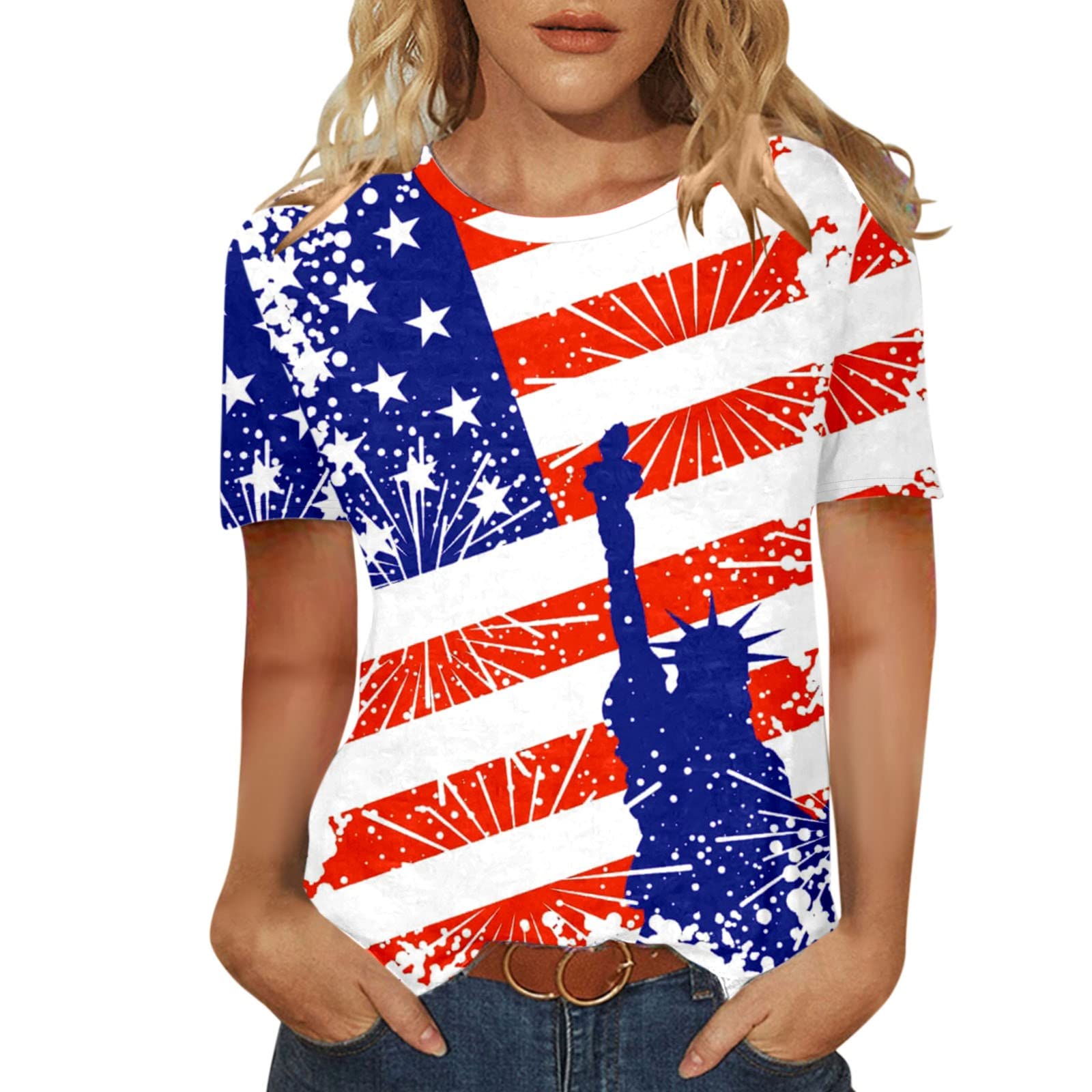 Women's Summer Casual Printed Tank Tops - Short Sleeve Cami T-Shirts for Women (White, XL) | Perfect for Beach Outings, Gym Wear & Everyday Casual Style