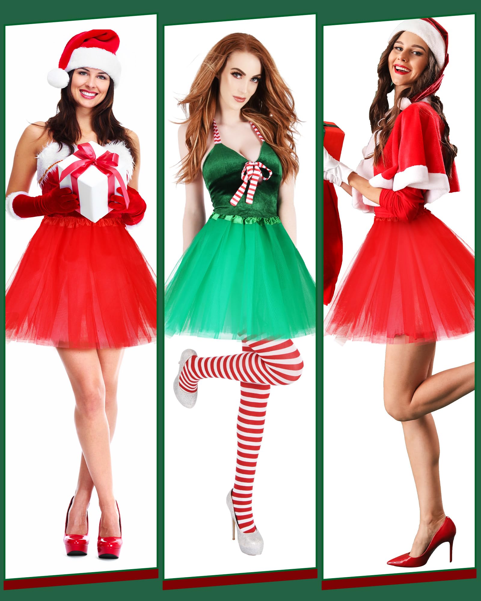 Handepo Women's Tutu Skirts - 3-Layer Tulle Skirt for Adults, Multicolor Ballet Skirt for Halloween, Christmas, Thanksgiving - Perfect for Dance, Costume Parties & Photo Shoots