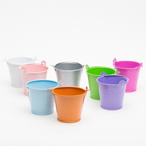 Richland Iron Favor Buckets Fuchsia 2 Inch Set of 25 - Perfect for Wedding Decorations, Party Favors, and Rustic Event Centerpieces