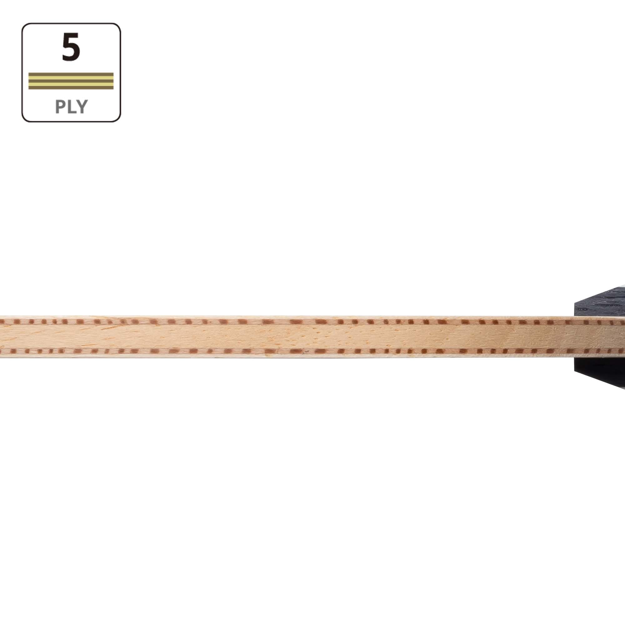 Butterfly Hadraw 5 Professional Table Tennis Blade - Premium All-Wood Ping Pong Paddle with Flared/Straight Handle - Japanese Craftsmanship - Perfect for Tournament Play & Training Sessions