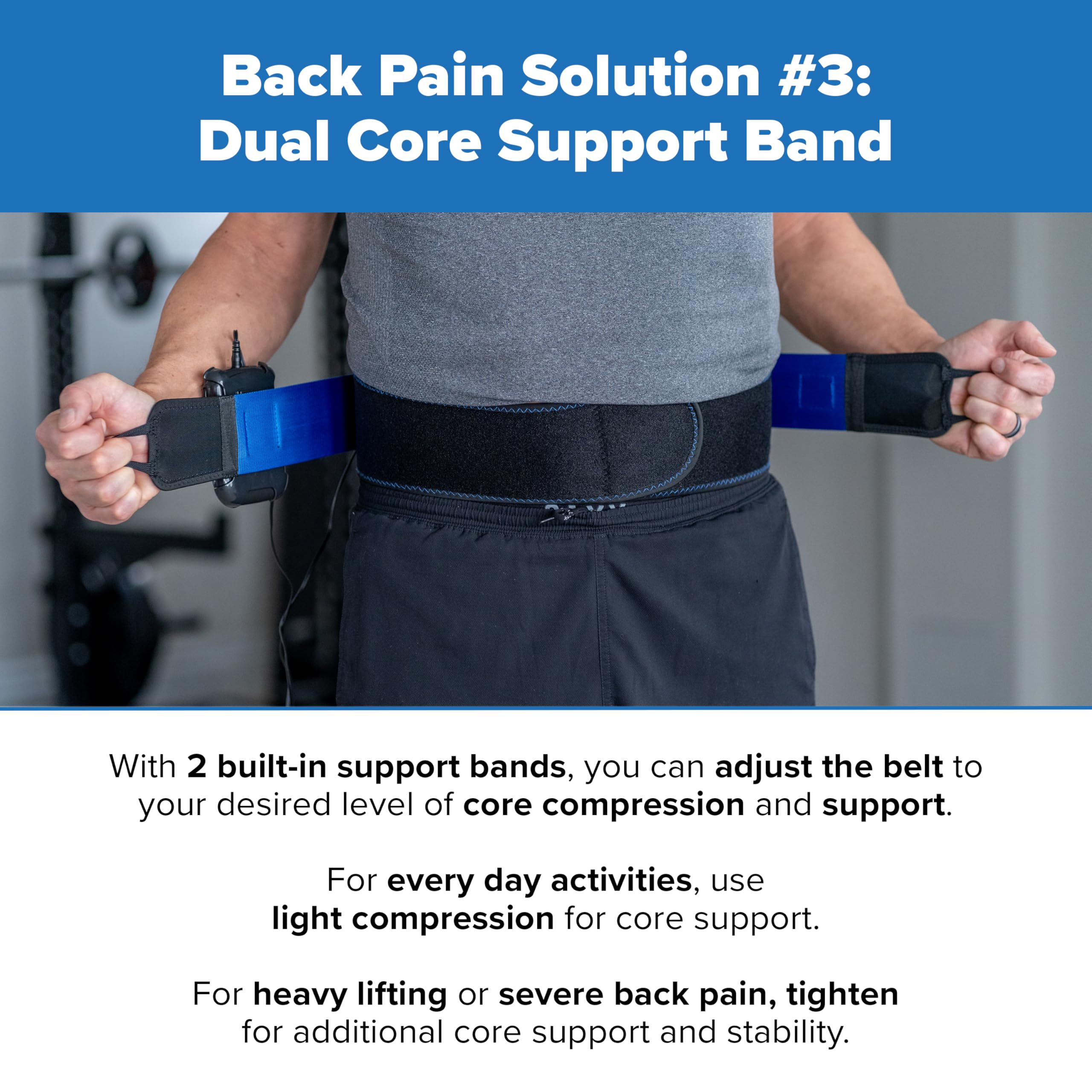 Dr Ho's Triple Action Back Belt - TENS & EMS Muscle Stimulator for Lower Back Pain Relief, Adjustable Therapy Belt for Home & Office Use
