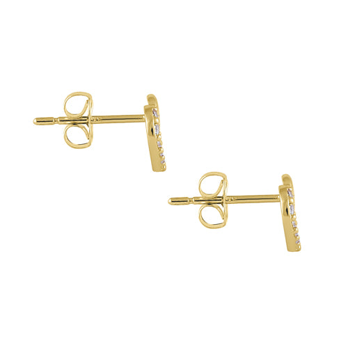 14K Yellow Gold Heart Knot CZ Stud Earrings for Women - Elegant Round Cubic Zirconia Earrings for Valentine's Day, Anniversary & Romantic Gifts