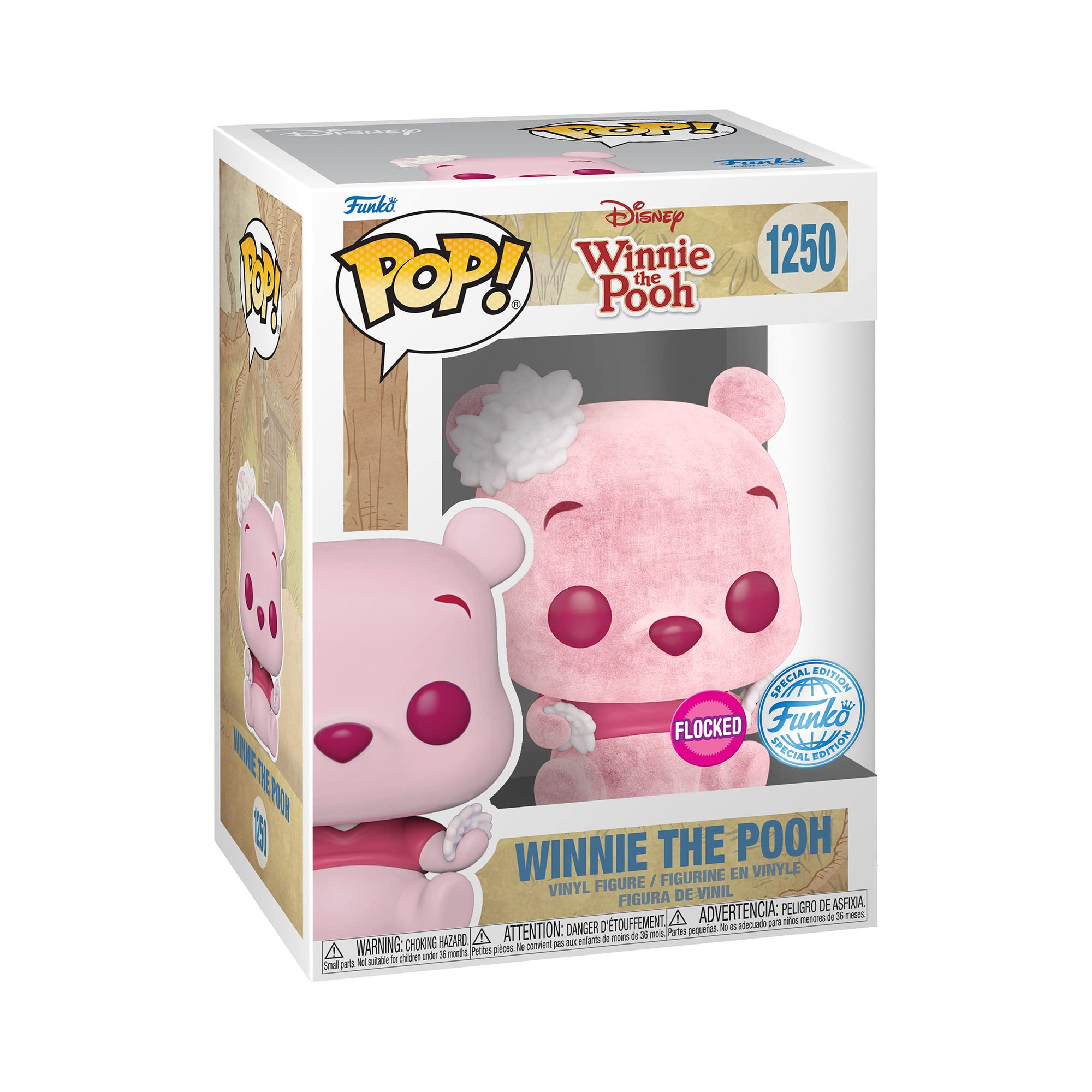 Winnie The Pooh Pop! Vinyl Figure - Disney Flocked Cherry Blossom Edition (9 cm) - Perfect for Disney Collectors, Home Decor & Gift Giving