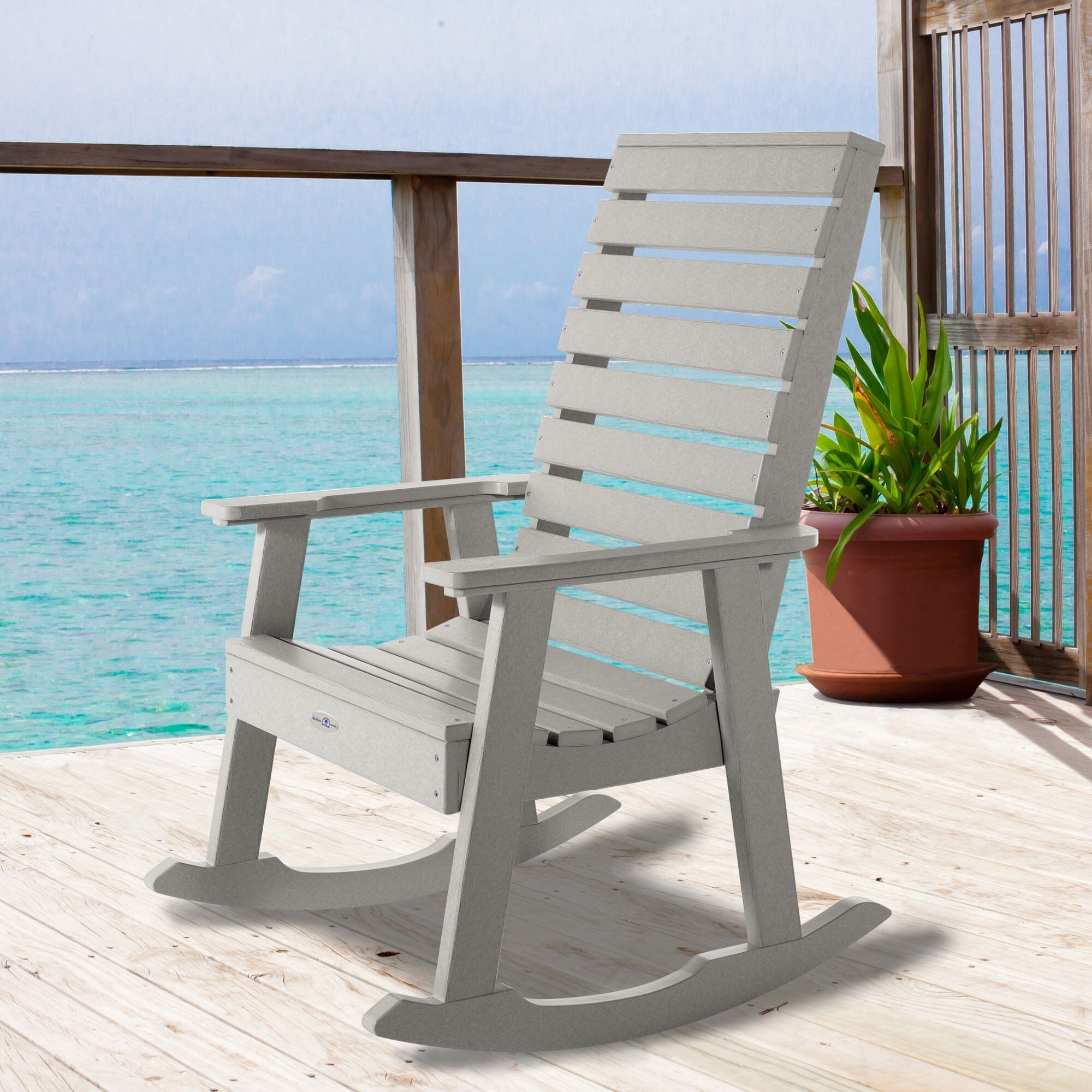 Premium Riverside Rocking Chair - Comfortable Outdoor Patio Rocker with Weather-Resistant Finish - Perfect for Porch, Garden & Backyard Relaxation