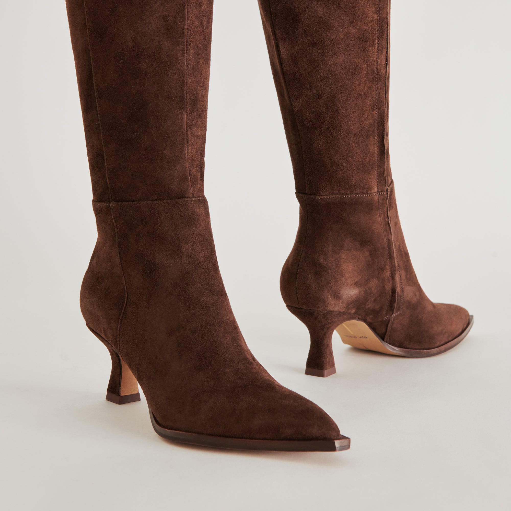 AUGGIE Wide Calf Boots for Women - DK Brown Suede - Comfortable & Stylish Winter Boots for Cold Weather & Outdoor Activities