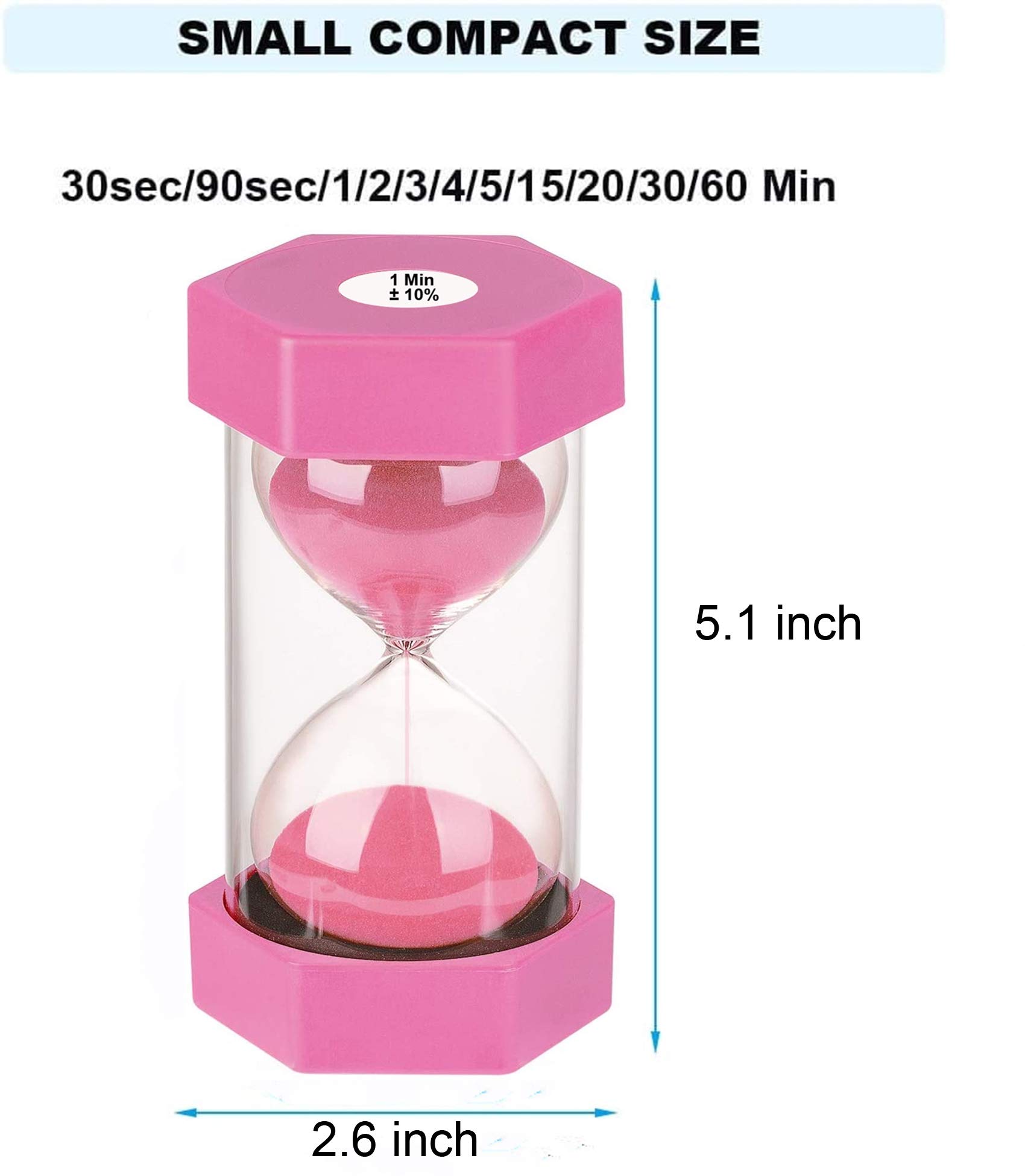 10 Minute Sand Timer - Unbreakable Plastic Hourglass for Kids, Games, Classroom & Kitchen Decor | Pink Sand Clock for Time Management, Board Games, Cooking & Study Sessions