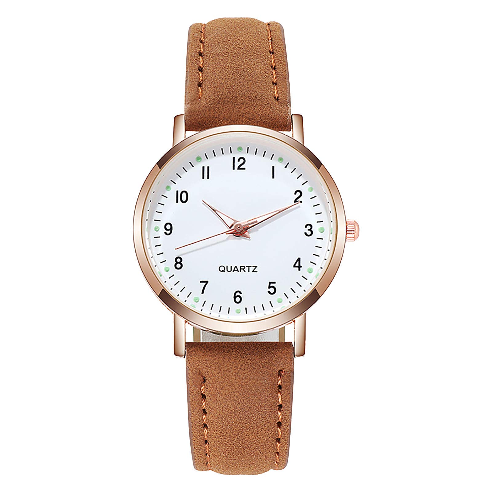Elegant Luminous Retro Ladies Watch with Diamond Accents - Koippimel Quartz Women's Belt Watch (Brown, One Size) - Perfect for Office, Party & Evening Events