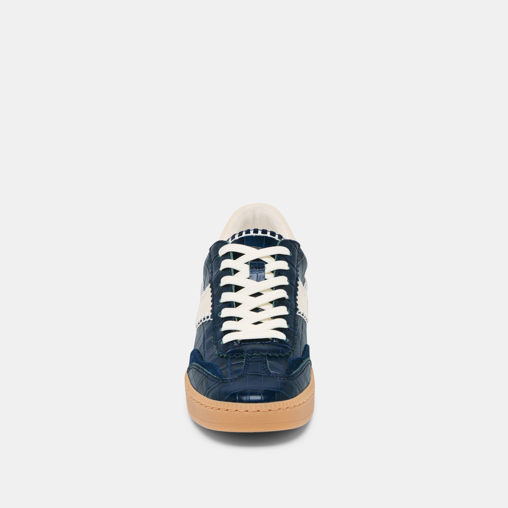 Stylish Stitch Sneakers in Ink Crocodile Embossed Leather - Perfect for Casual Wear, Street Fashion & Everyday Comfort