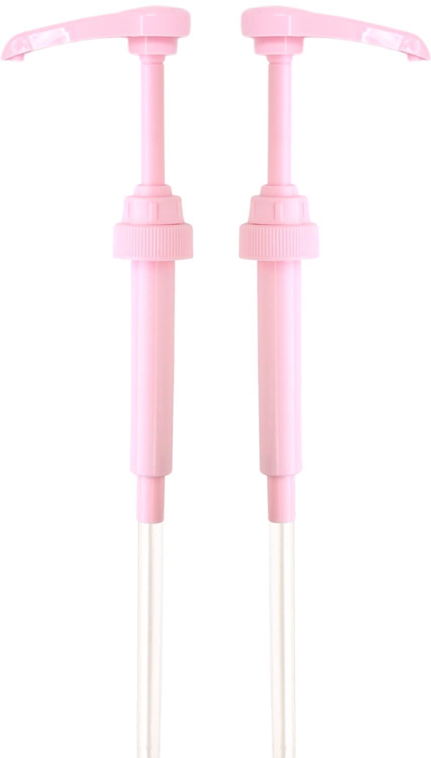 Premium Pink Coffee Syrup Pump for 750ml Bottles (2-Pack) - Compatible with Torani, DaVinci, Monin 1L & More - Perfect for Coffee Shops, Bars & Home Use