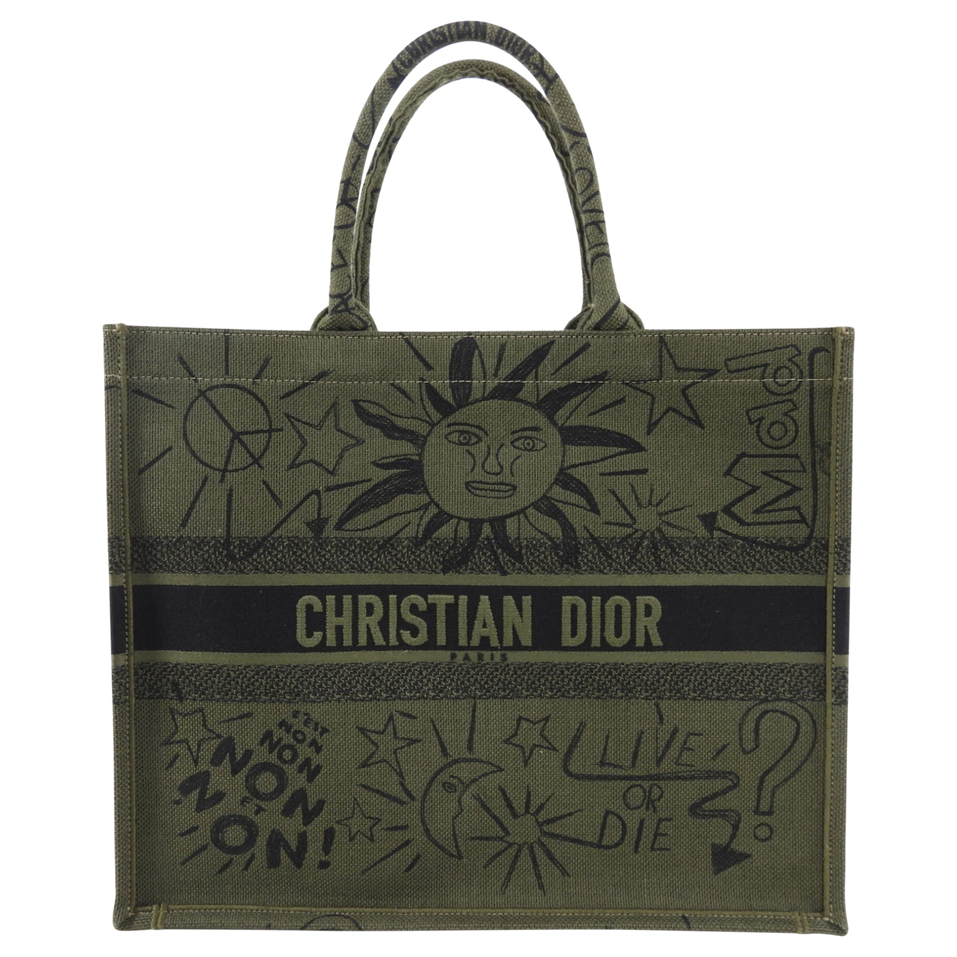 Christian Dior Dark Green Limited Edition Exclusive Book Tote Bag - Luxury Designer Handbag for Women | Perfect for Travel, Work & Everyday Use