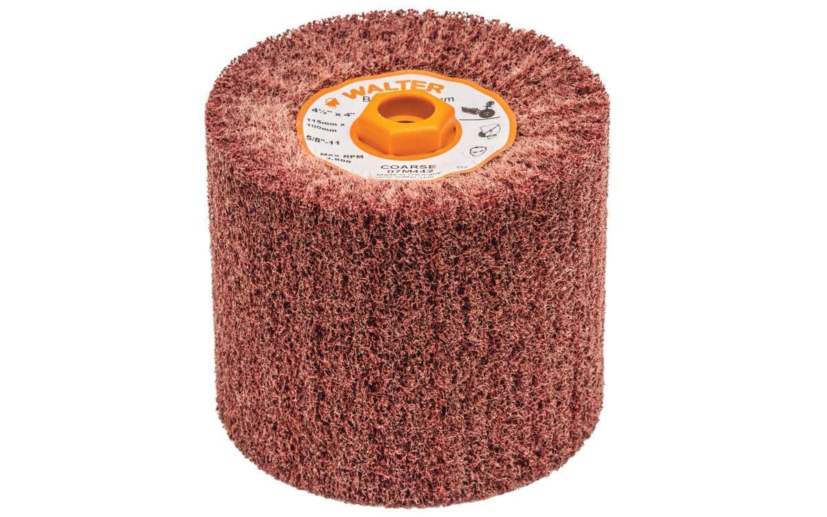 WALTER Linear Finishing Abrasive Drum - Coarse Grit Drum for Surface Preparation & Metal Polishing | Ideal for Woodworking, Metalworking & Industrial Surface Finishing