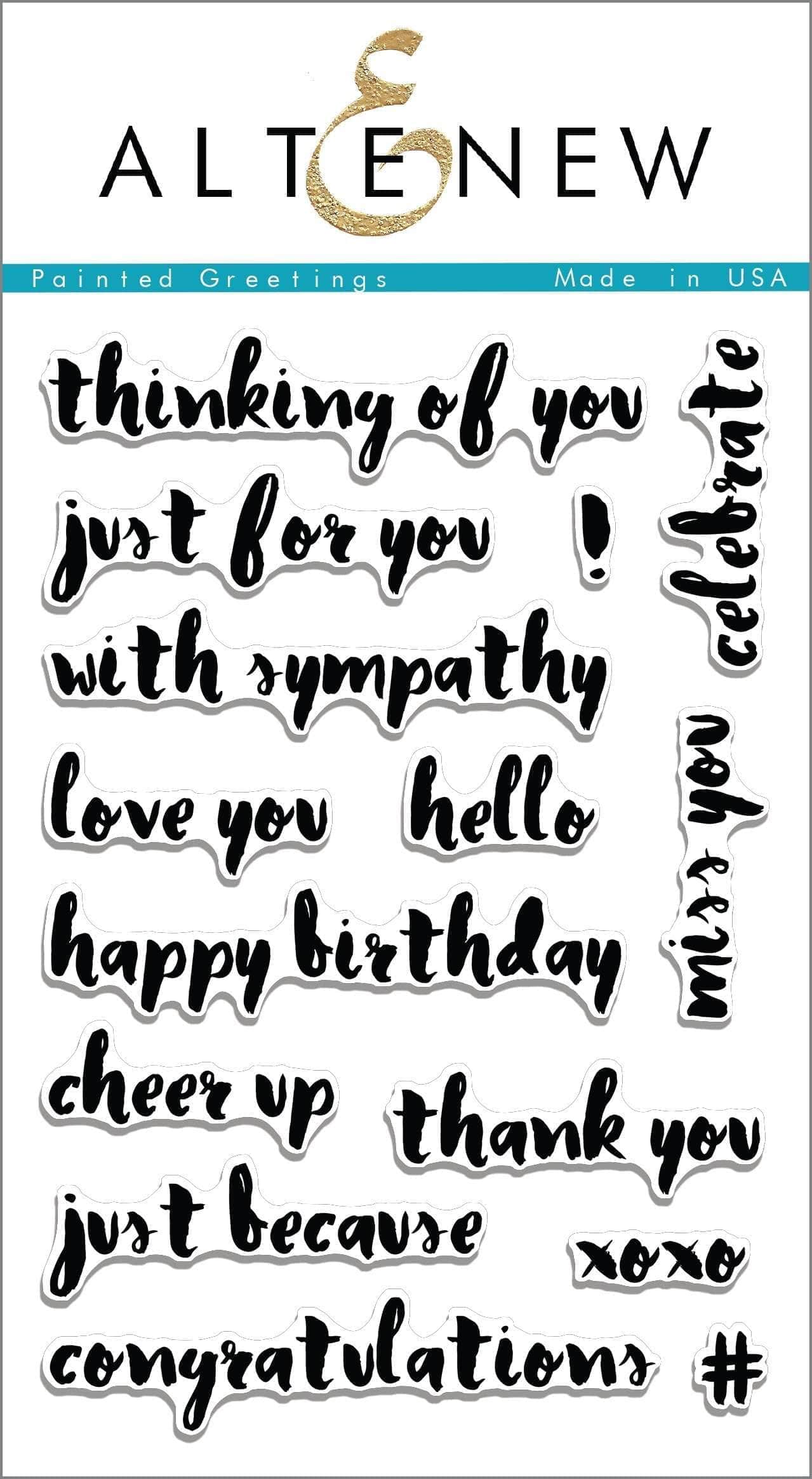 Handmade Painted Greetings Stamp Set for DIY Cards, Scrapbooking & Wedding Invitations - Unique Rubber Stamps for Crafting & Stationery Design