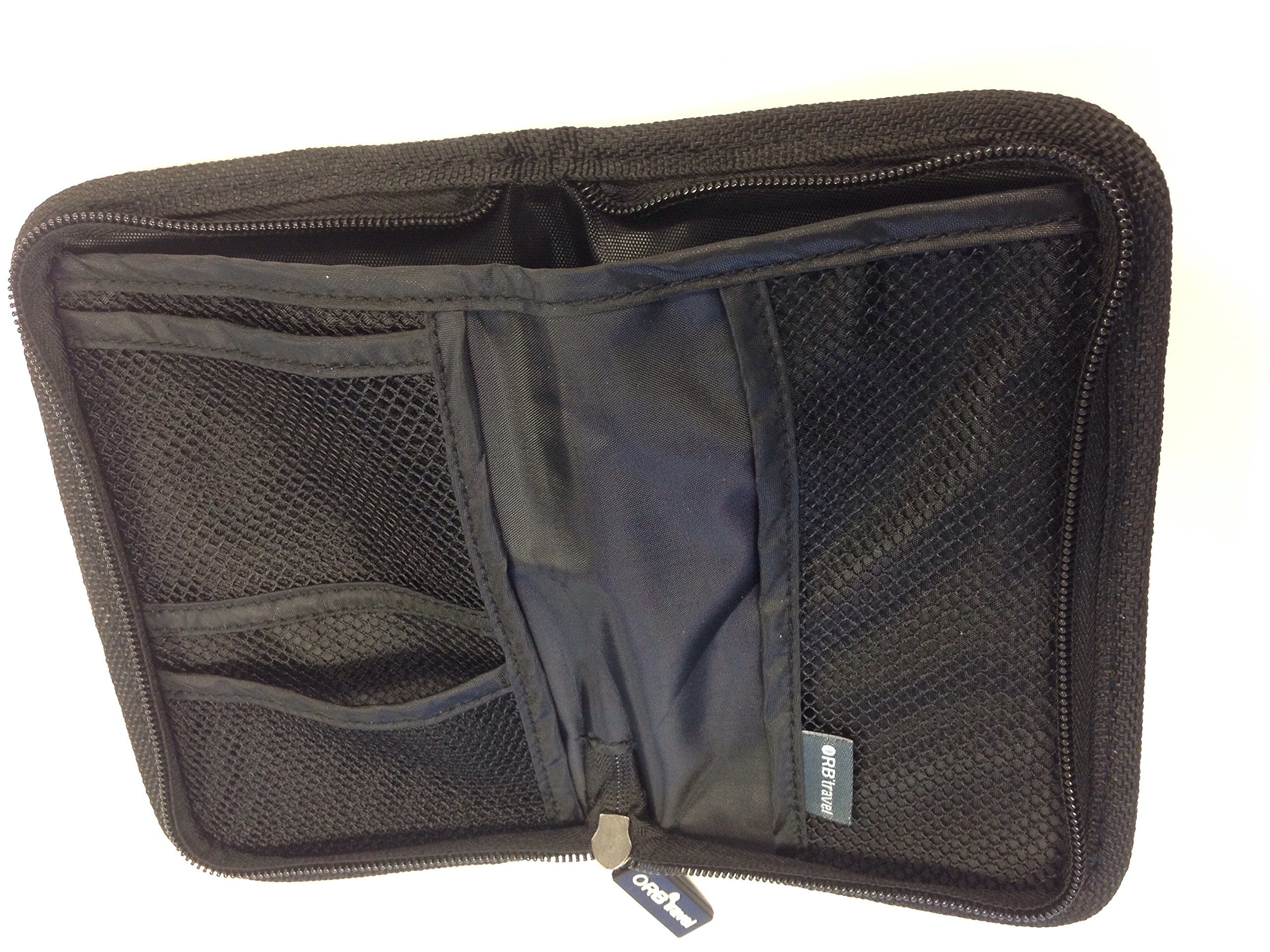 ORB Travel RFID Blocking Passport Holder - Secure Zippered Document Wallet for Men & Women - Perfect for Air Travel, Business Trips & International Vacations