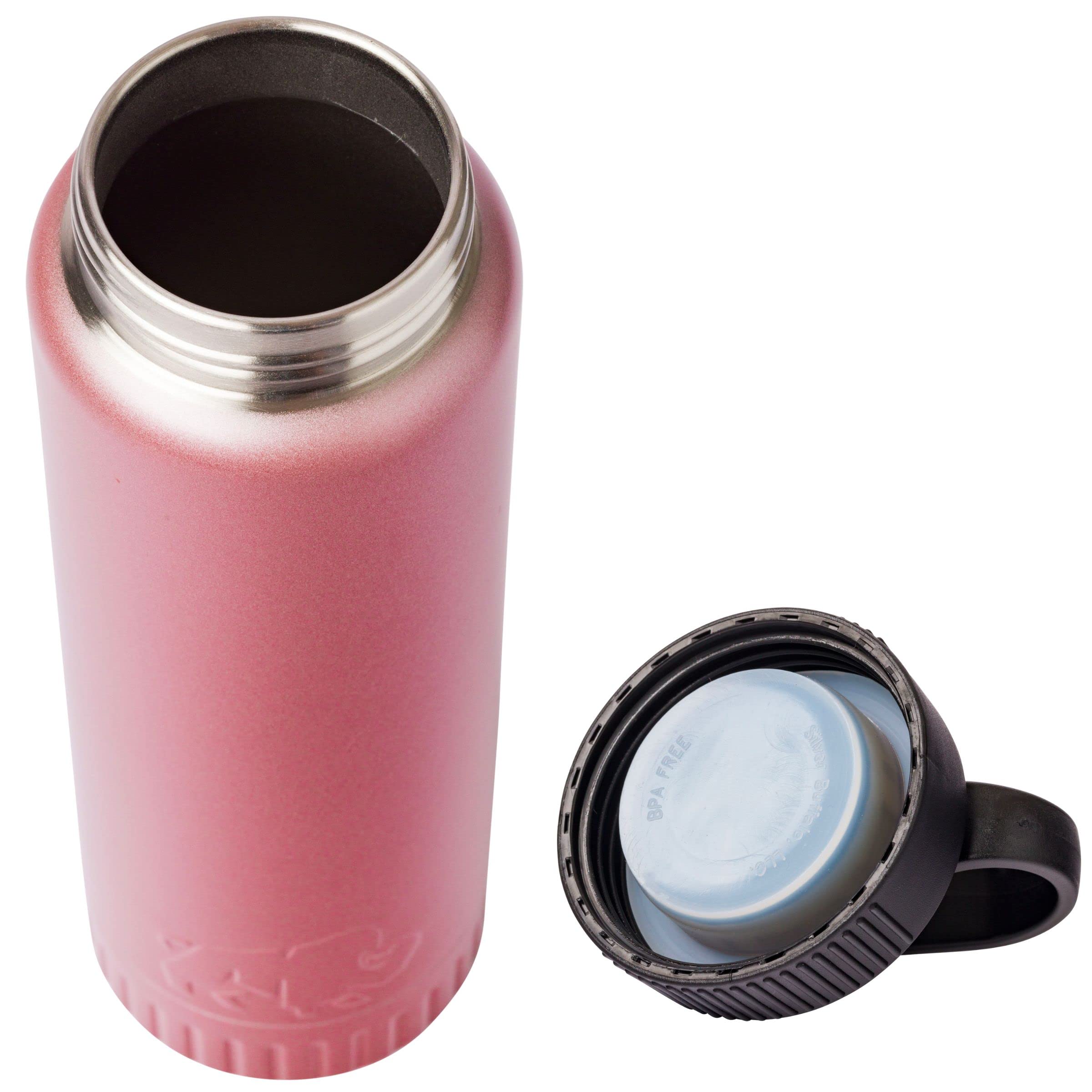 Premium 20oz Rose Gold Stainless Steel Water Bottle - Double Walled Vacuum Insulated, Leak Proof & Sweat Free - Ideal for Gym, Hiking, Office & Outdoor Activities