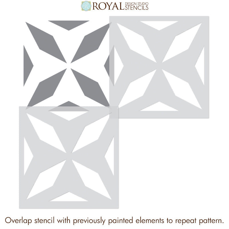 Crystal Tile Stencil - Reusable DIY Mosaic Wall & Floor Stenciling Kit for Home Decor, Bathroom, Kitchen Backsplash - Perfect for Crafts, Art Projects & Interior Design